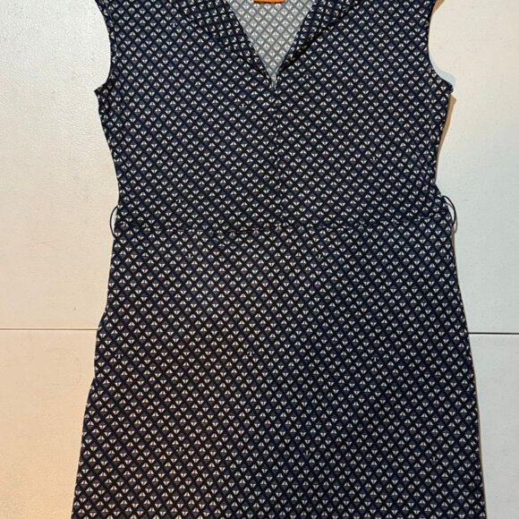Tory Burch Geometric Sleeveless Dress – Navy/White_Fits S – Fully - Picture 3 of 16